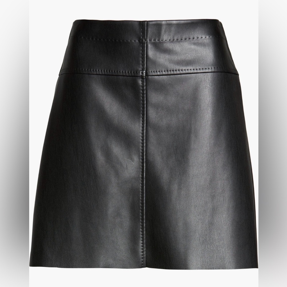 NWT Max Studio Black Faux Leather Mini Skirt Medium